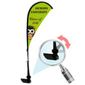 Single Reverse Portable Teardrop Car Flag - Adjustable Base